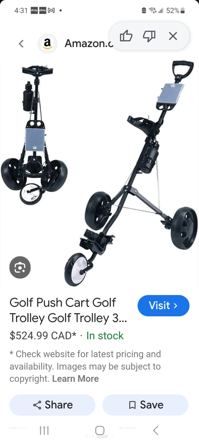 3-Wheel Golf Push Cart