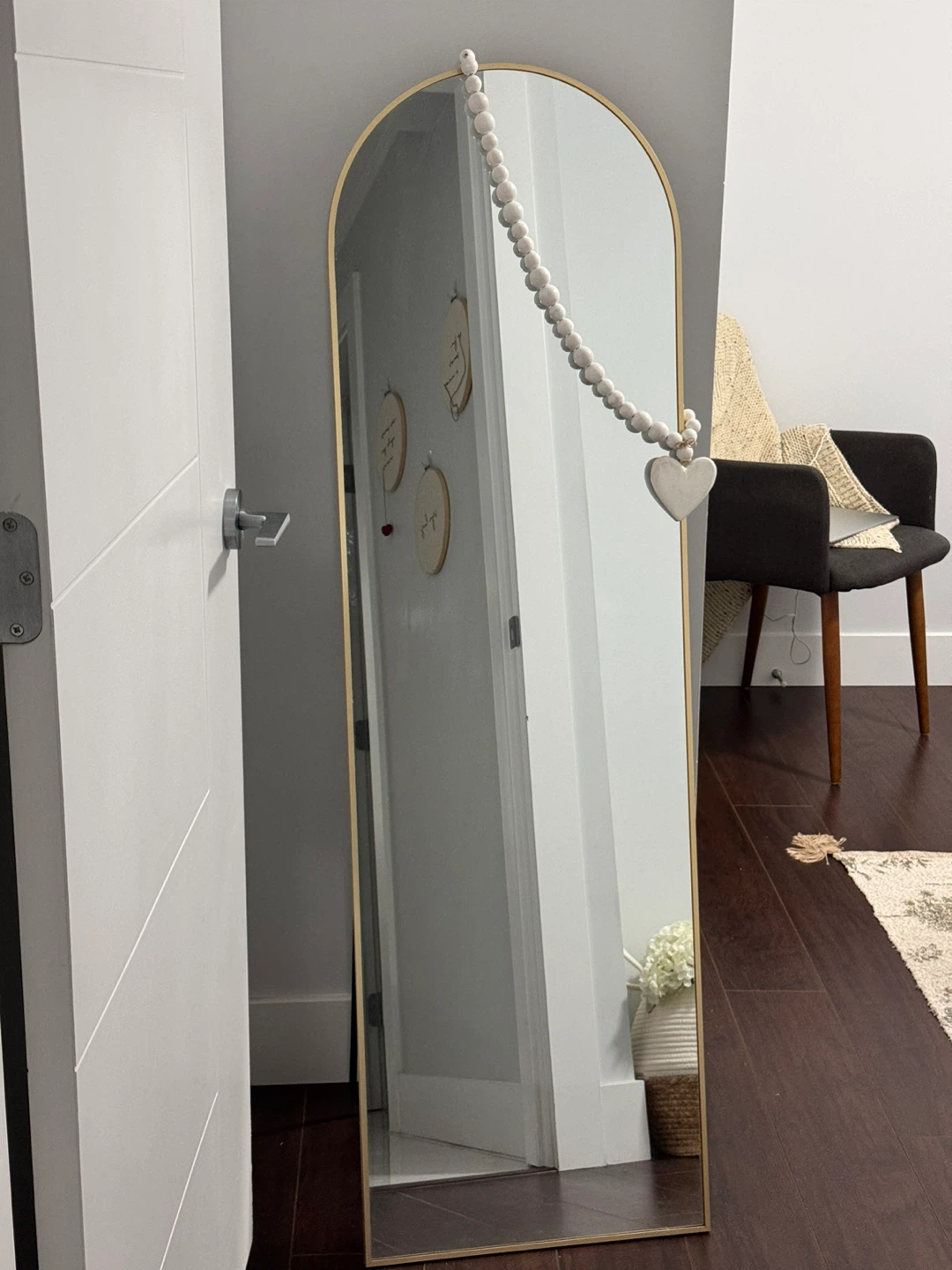 Arched Full Length Mirror with Gold Frame