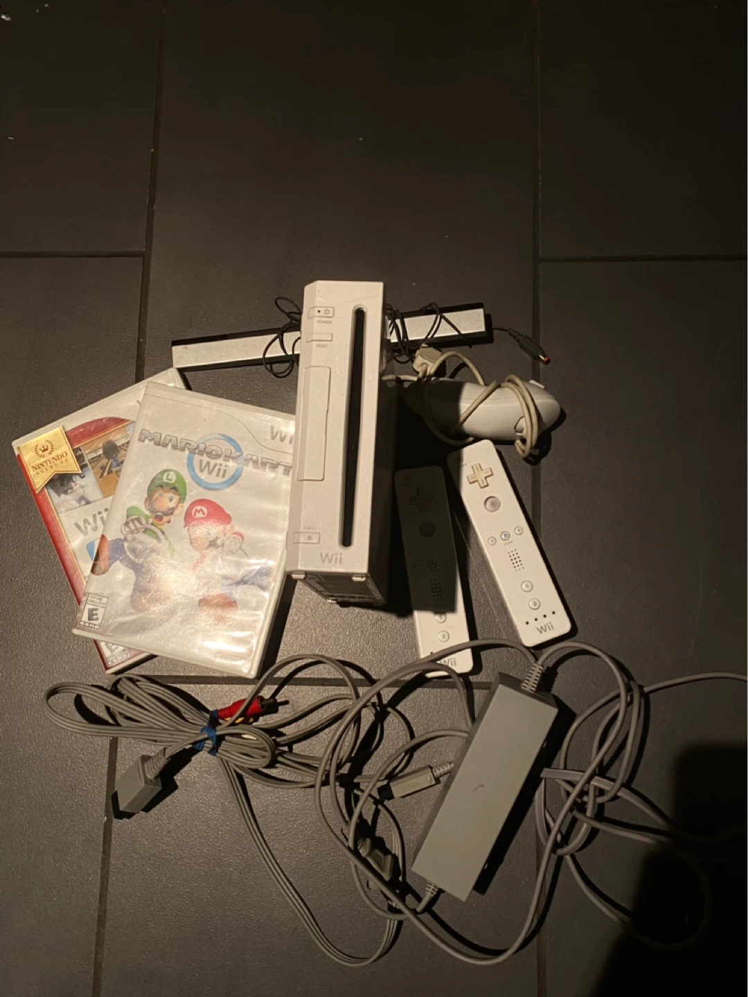 Nintendo Wii Console with Mario Kart and Wii Sports