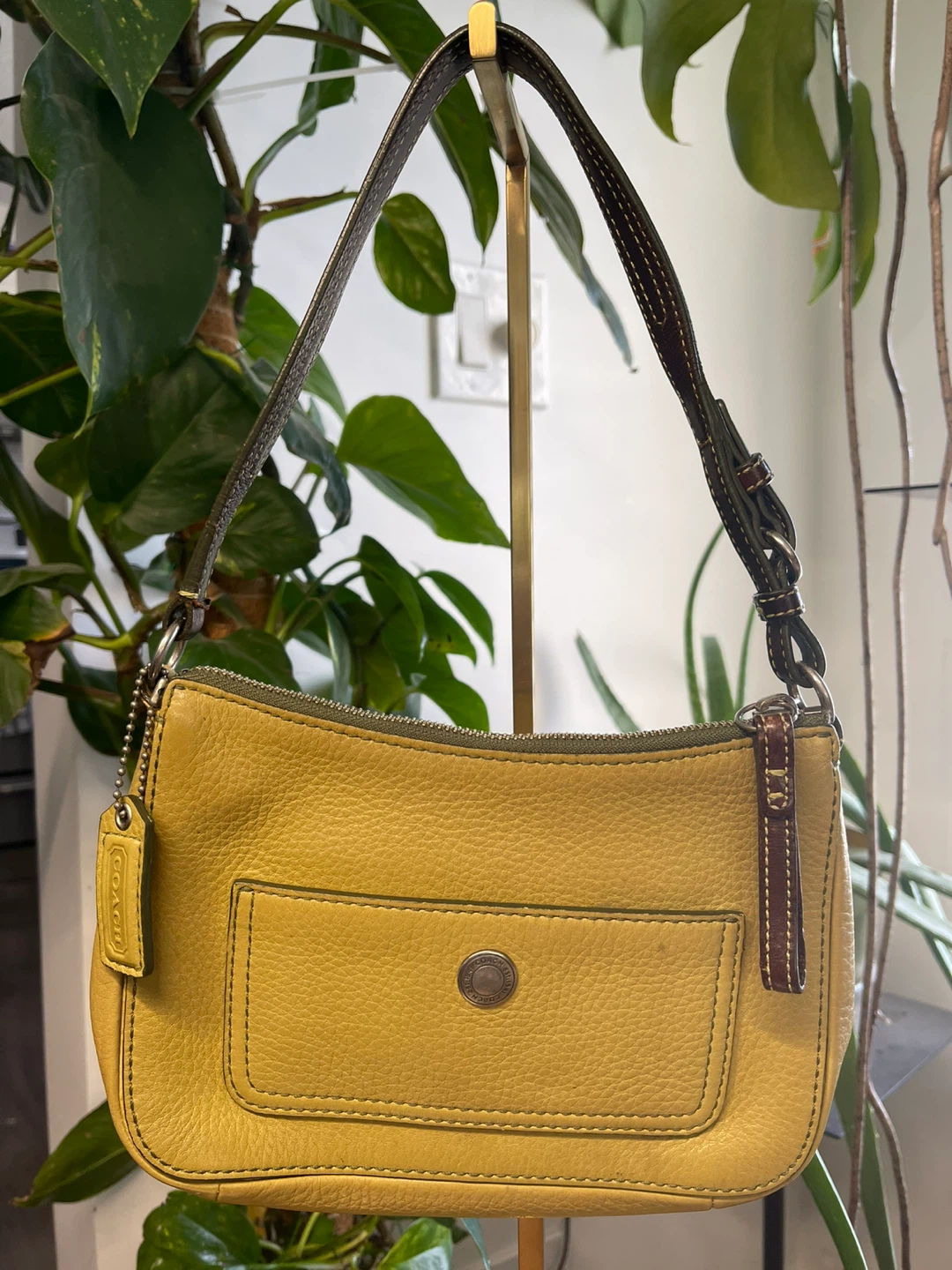 Coach Yellow Leather Shoulder Bag