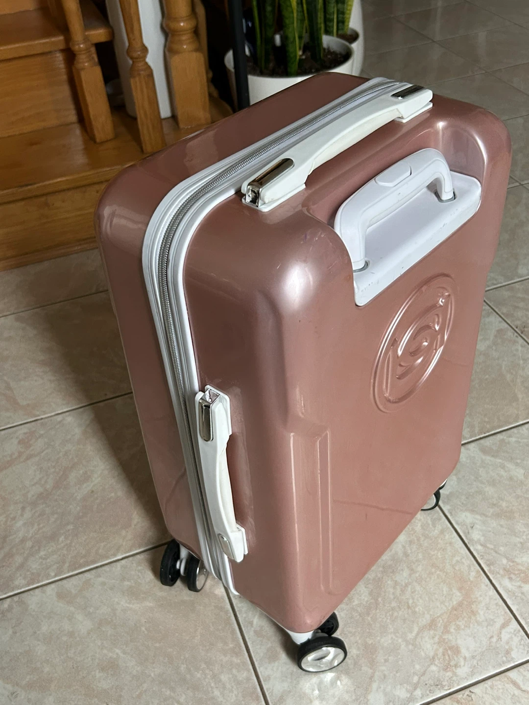 Bebe Rose Gold Hardshell Carry-On Luggage
