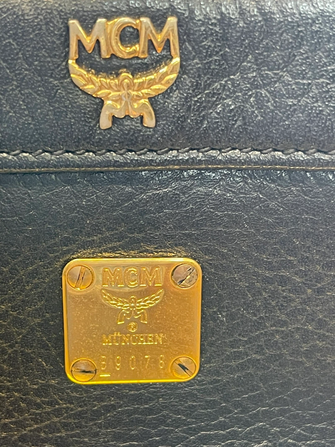 MCM Black Leather Crossbody Bag with Gold Chain Strap - photo 3
