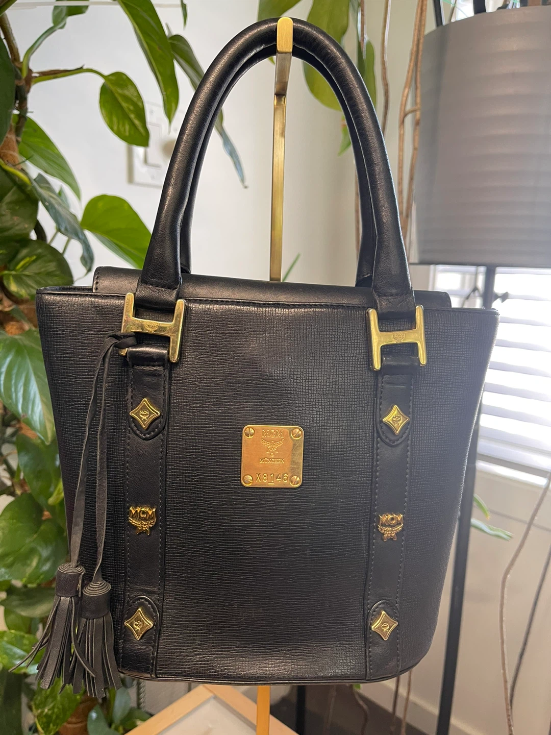 MCM Black Leather HandBag