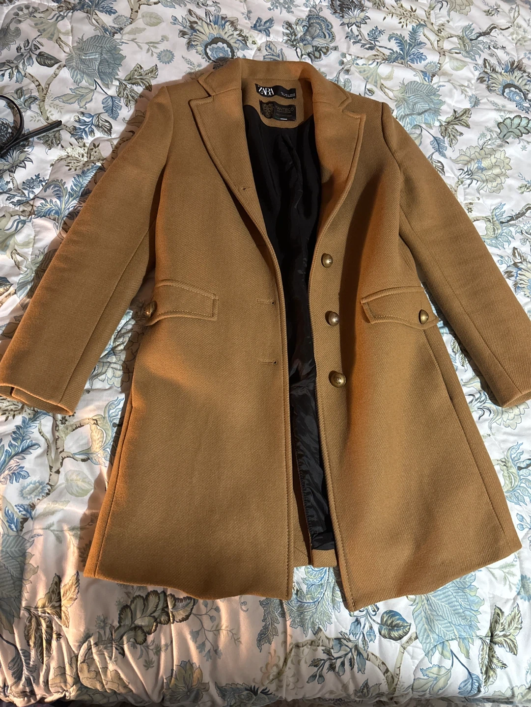 ZARA Women's Camel Wool Blend Coat