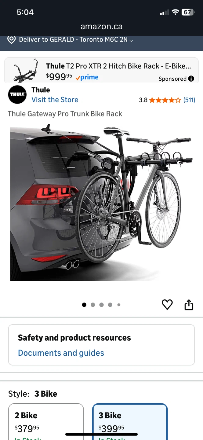 Thule Bike Rack - 3 Bike Carrier - photo 4