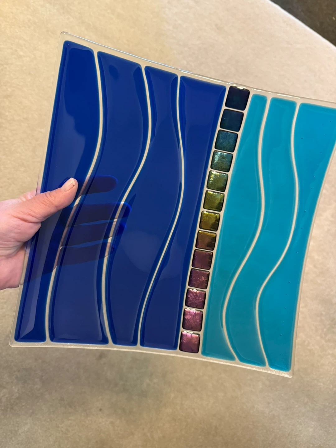 Decorative Fused Glass Tray - photo 2