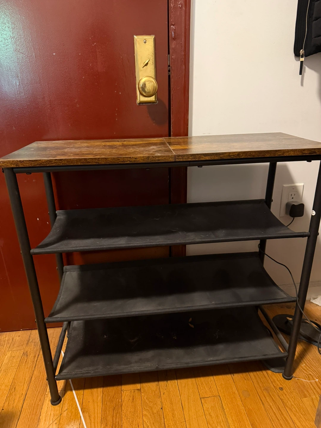 3-Tier Shoe Rack with Wood Top