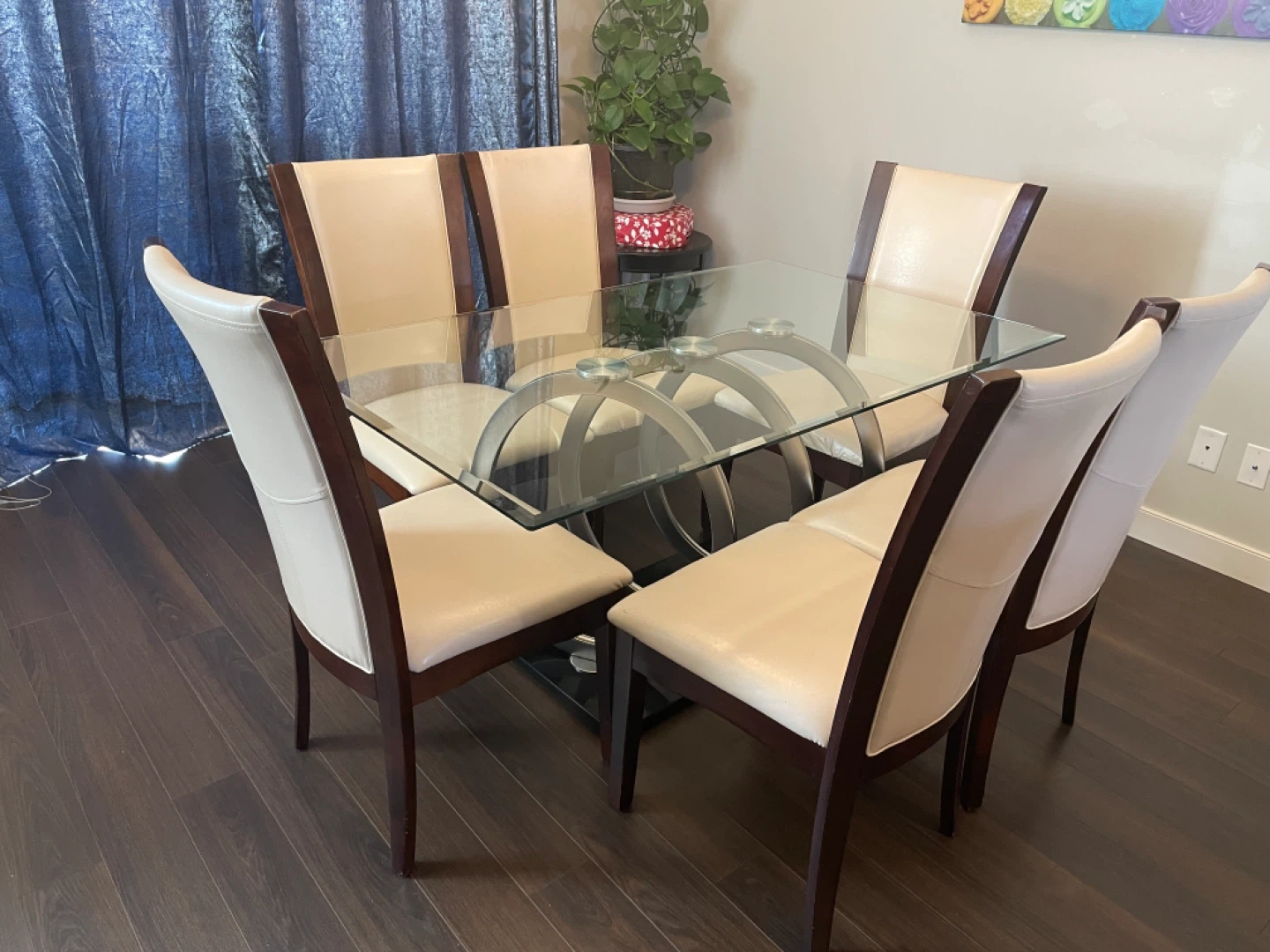 Glass Dining Table with 6 Chairs - photo 2