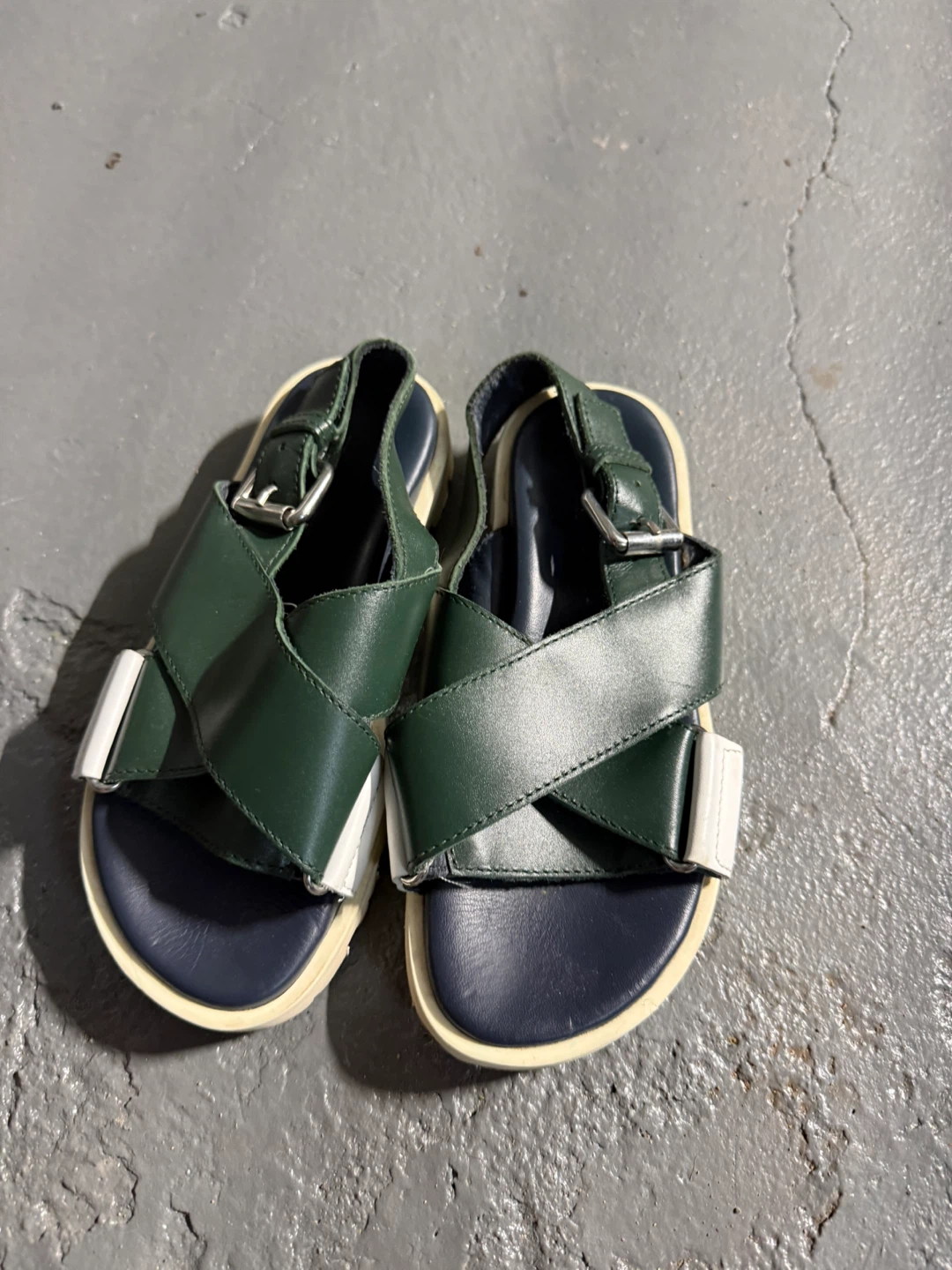 Marni Leather Crisscross Sandals - Size 31