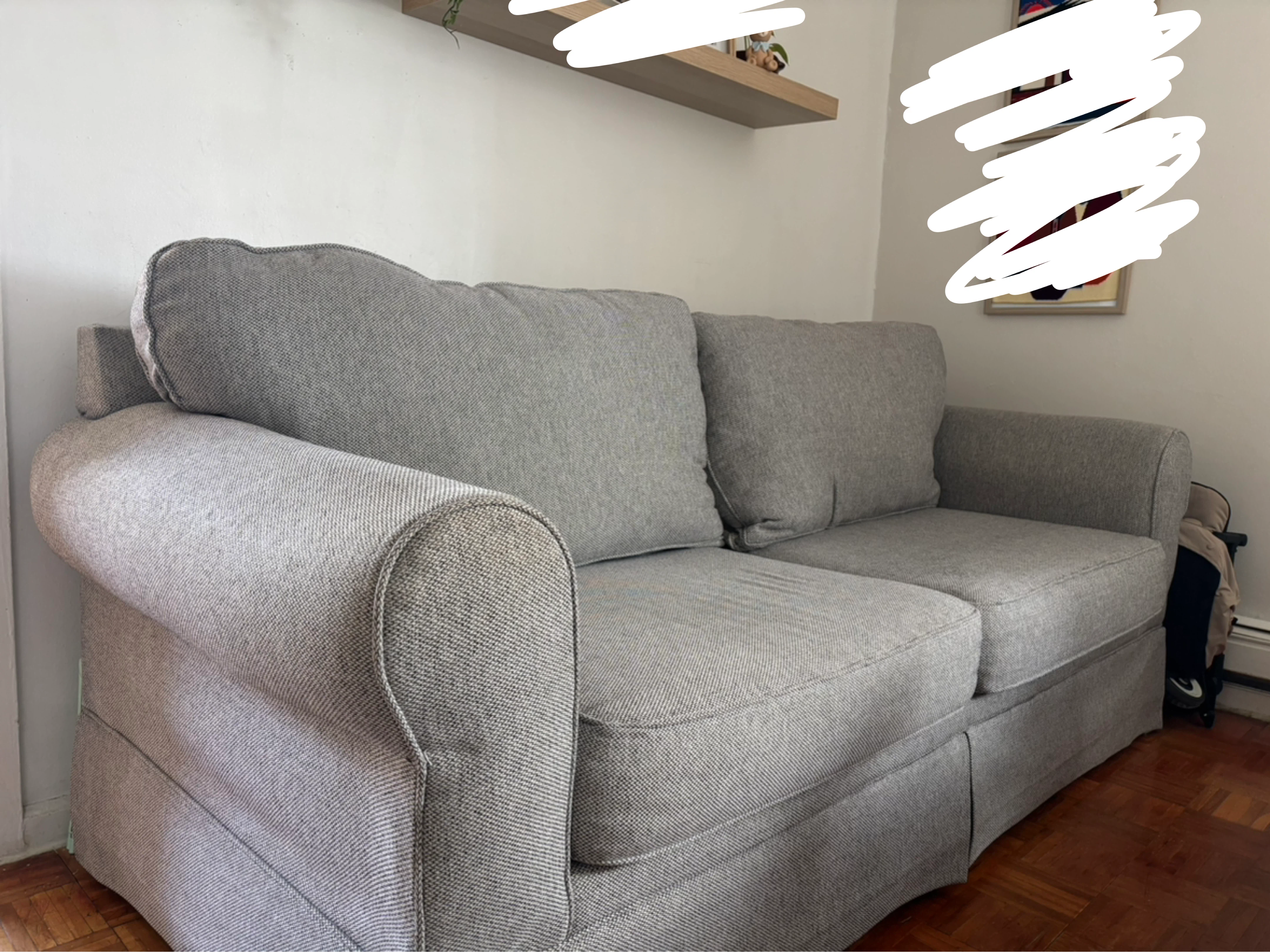 Gray Two-Seater Sofa