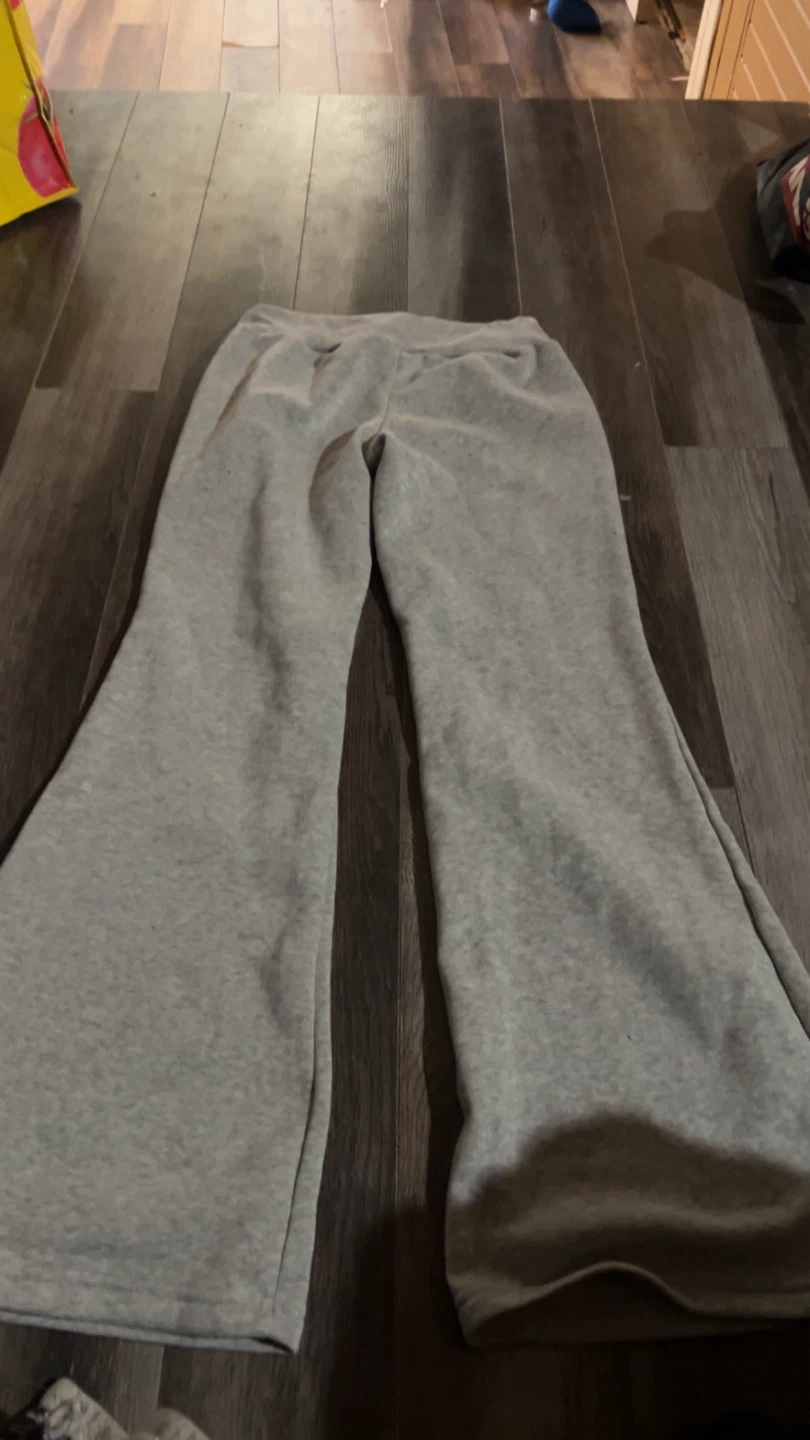 Pantalons évasés gris en molleton - photo 2