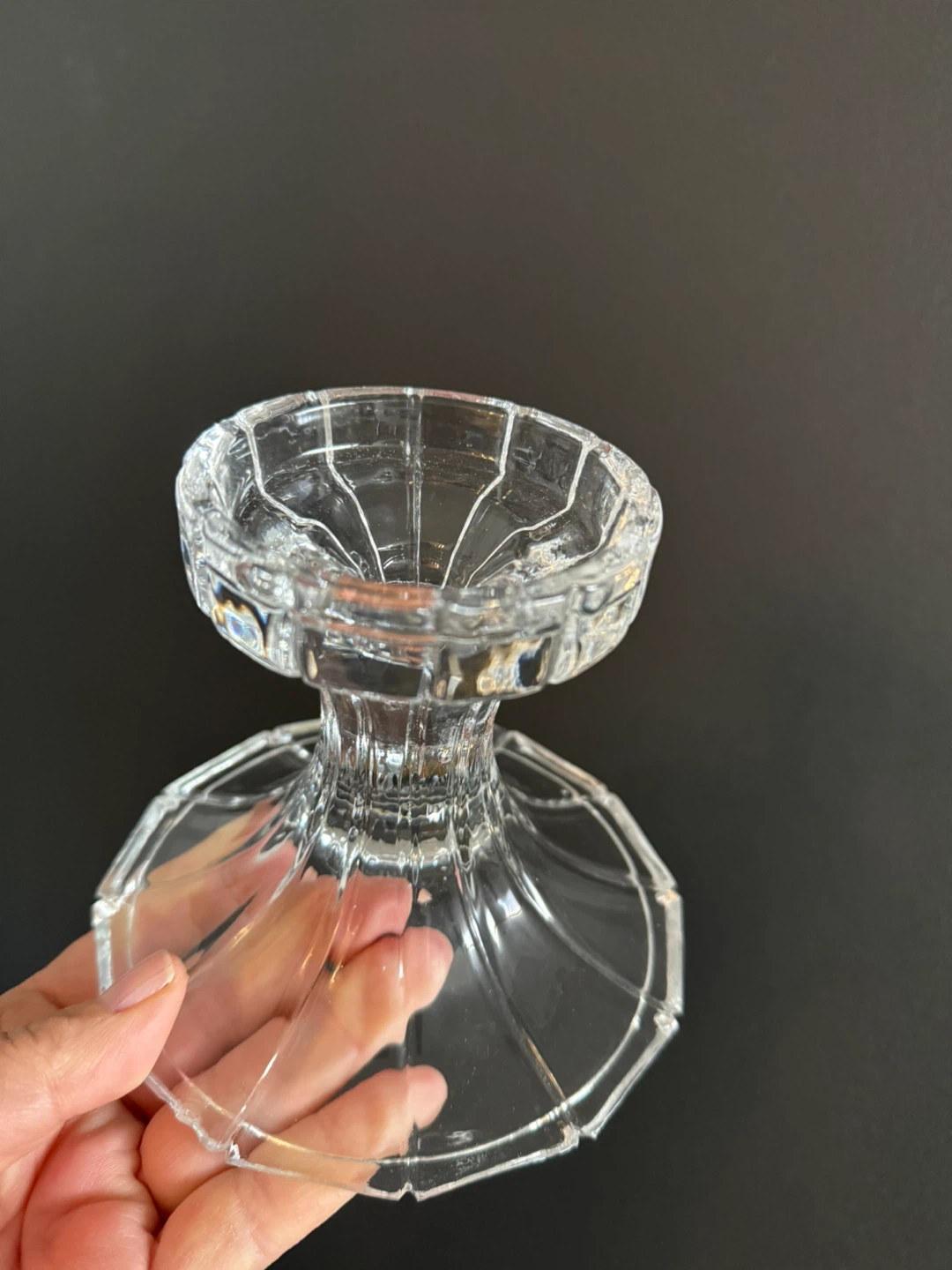 Clear Glass Candle Holder - photo 2