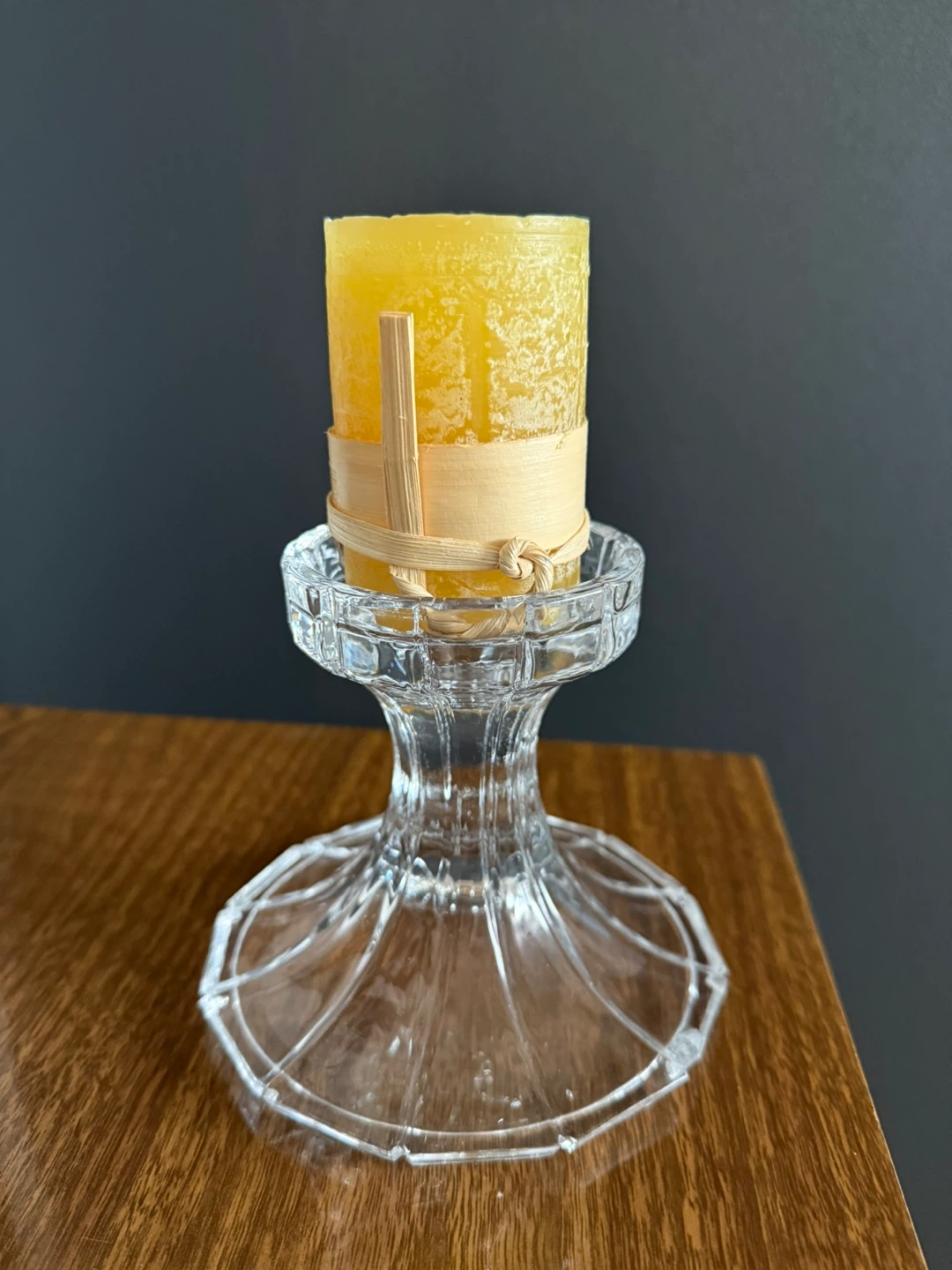 Clear Glass Candle Holder