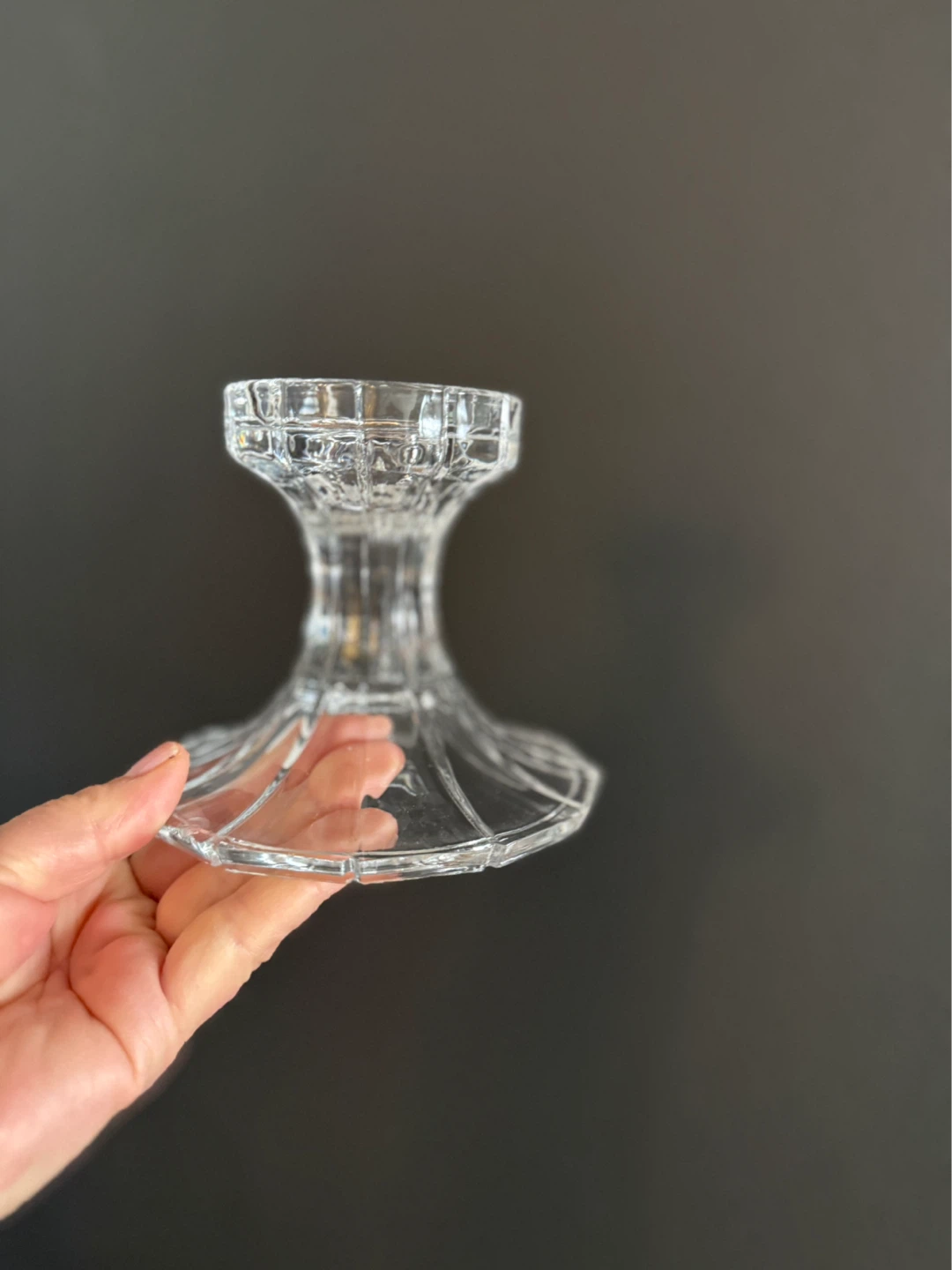Clear Glass Candle Holder - photo 3