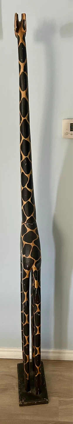 Tall Wooden Giraffe Figurine - photo 3