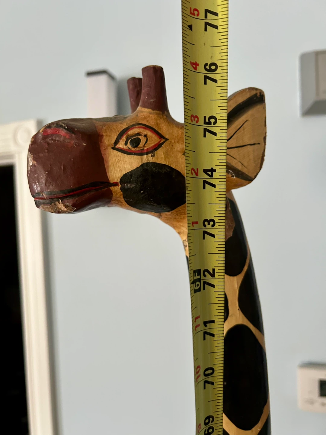 Tall Wooden Giraffe Figurine - photo 4