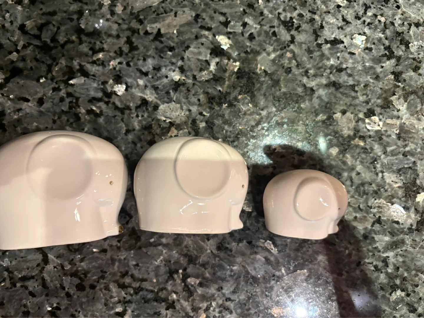 Set of 5 Ceramic Elephant Figurines (White and Black) - photo 3