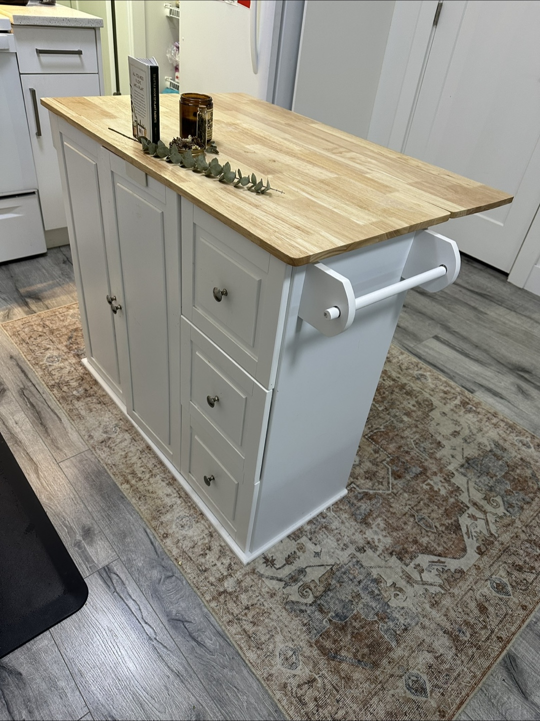Kitchen Island with Butcher Block Top