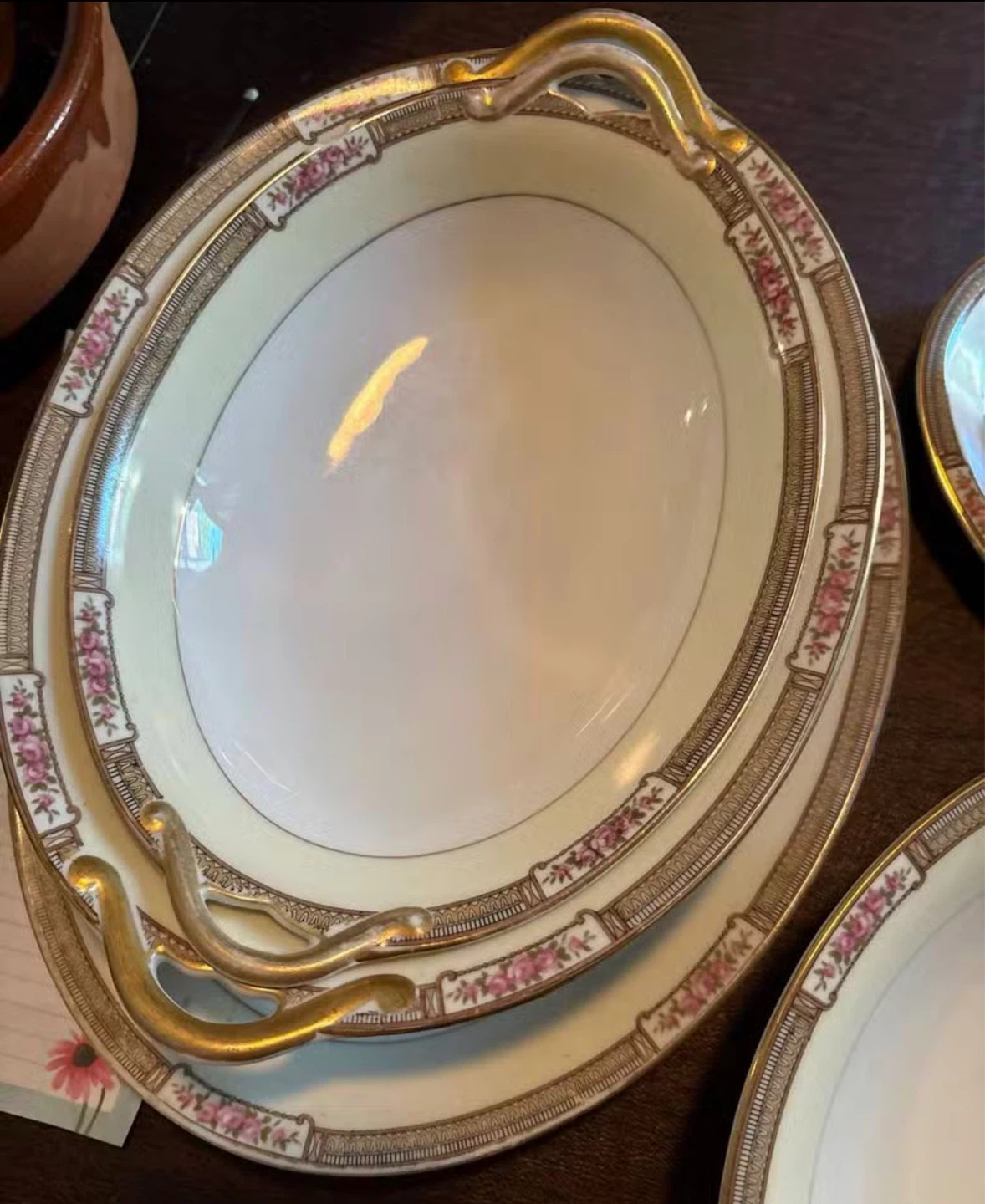 Vintage Floral Serving Dish Set with Gravy Boat - photo 3