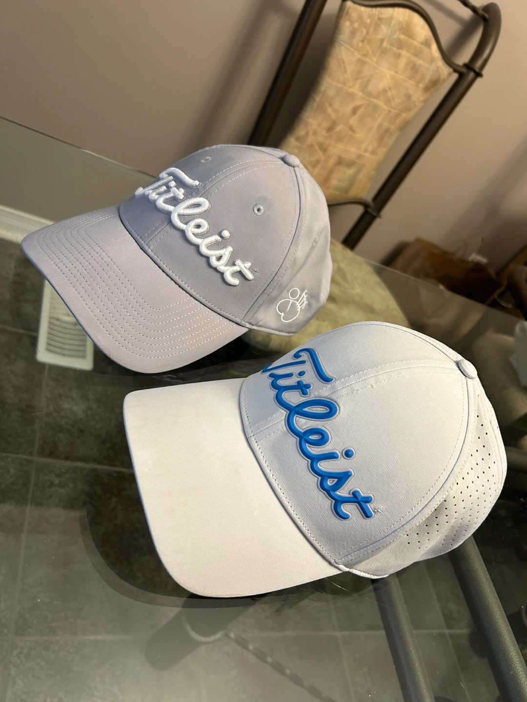 NEW Titleist Men's Tour Performance Golf Caps (Light Blue/Grey)