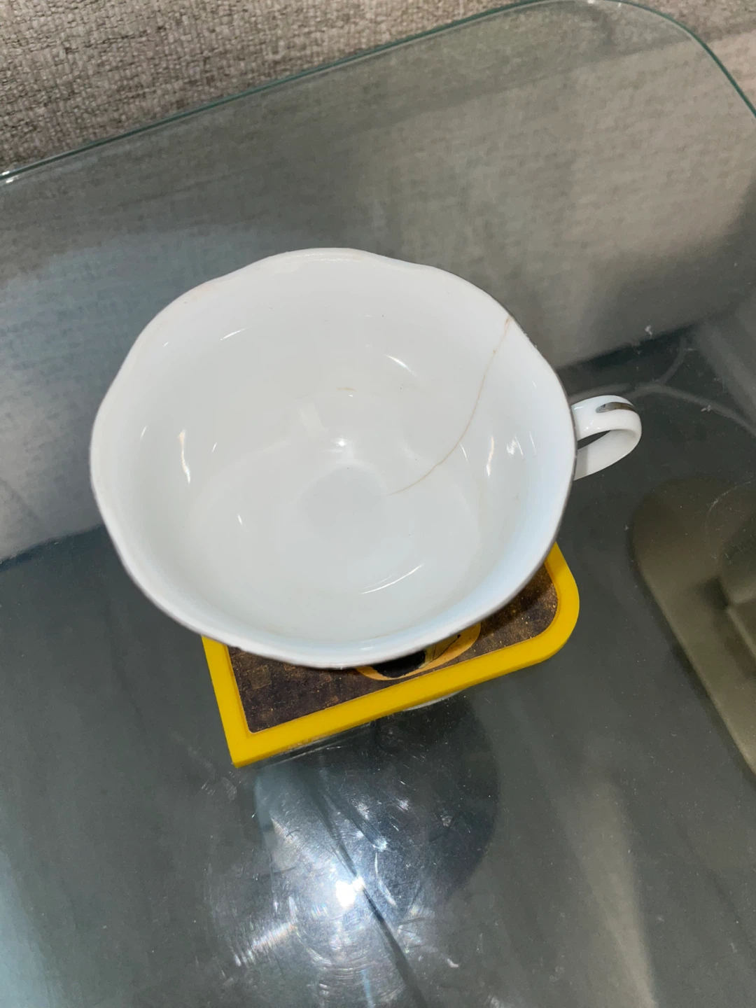 White Porcelain Teacup with Floral Design - photo 3