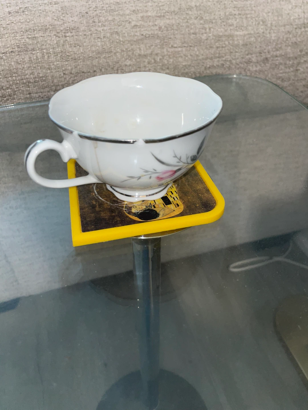 White Porcelain Teacup with Floral Design - photo 4