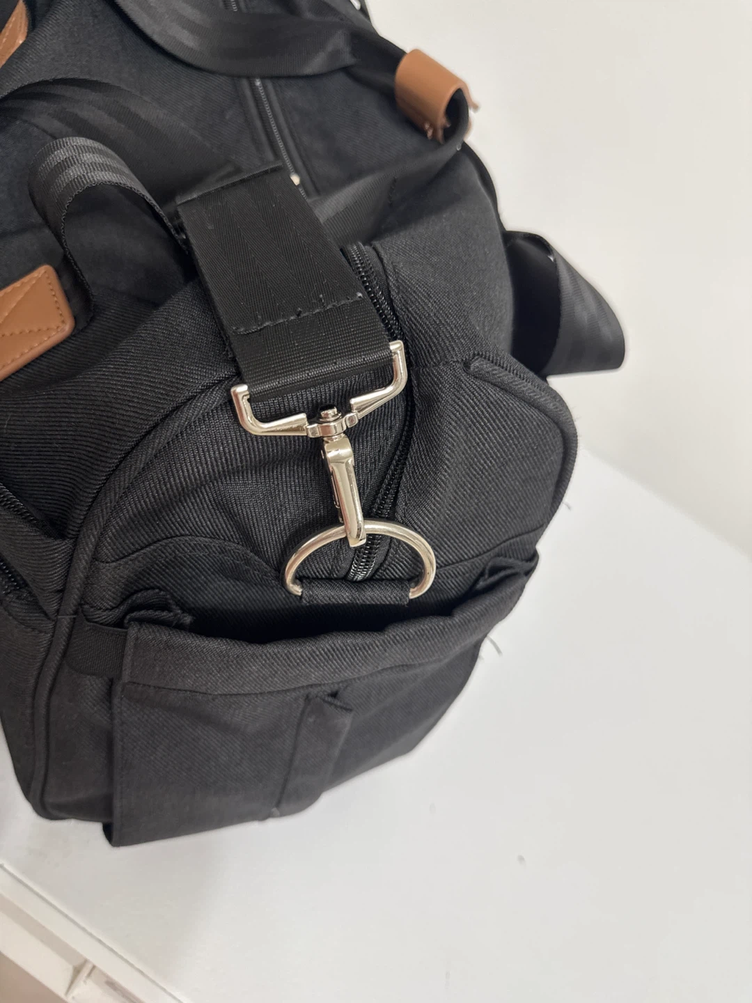 Black Duffle Bag with Brown Accents - photo 3