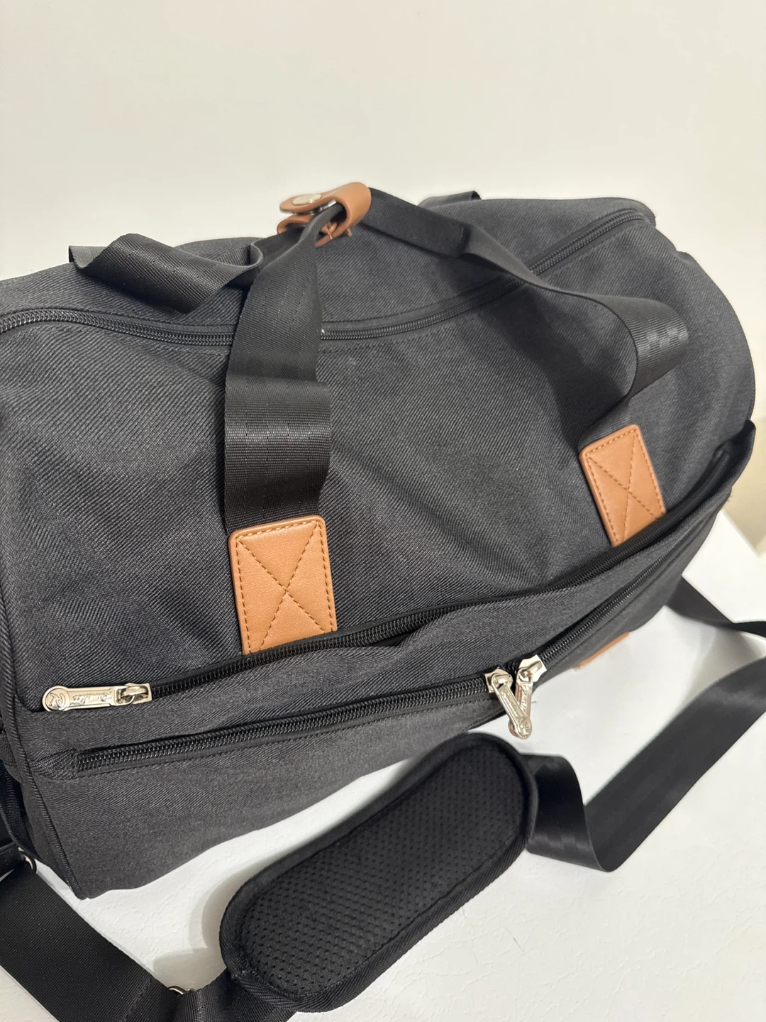 Black Duffle Bag with Brown Accents - photo 2
