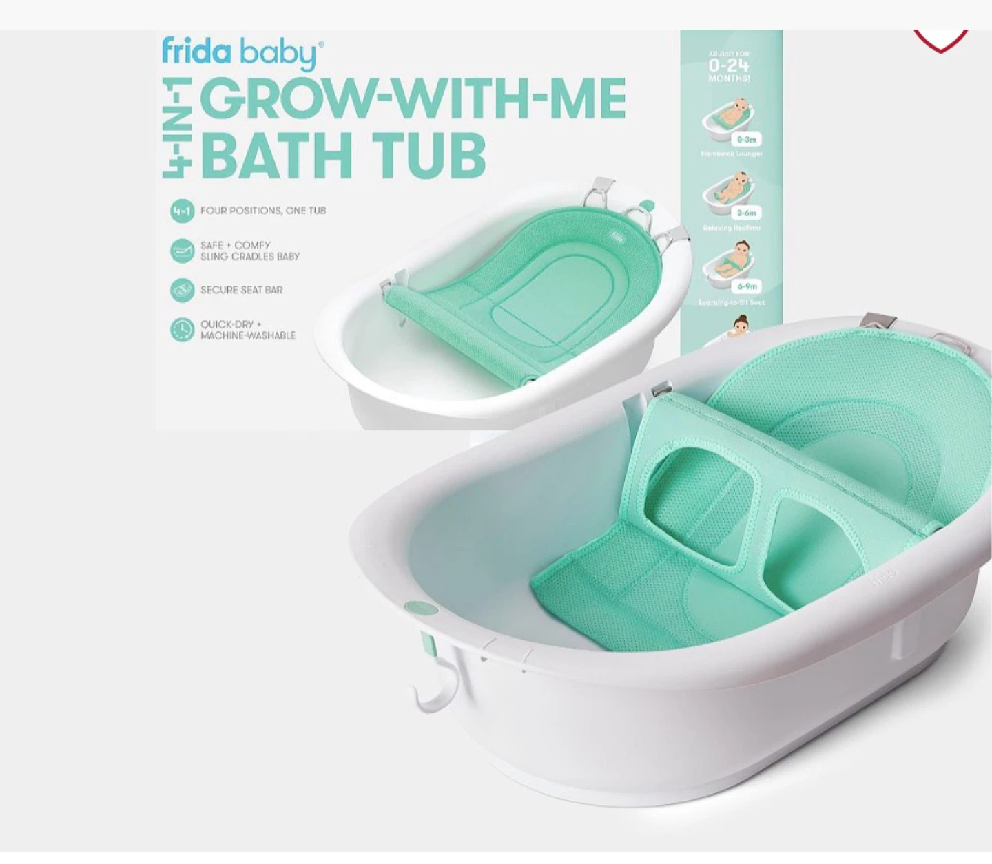 Frida Baby Grow-With-Me 4-in-1 Bath Tub - photo 2