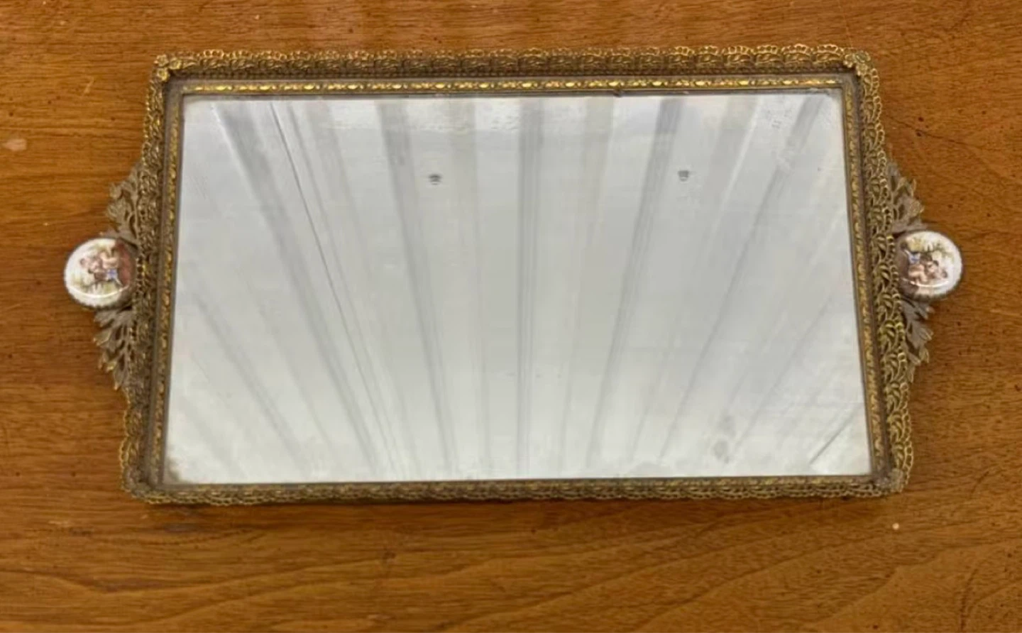 Vintage Gold Tone Vanity Tray Set - photo 5