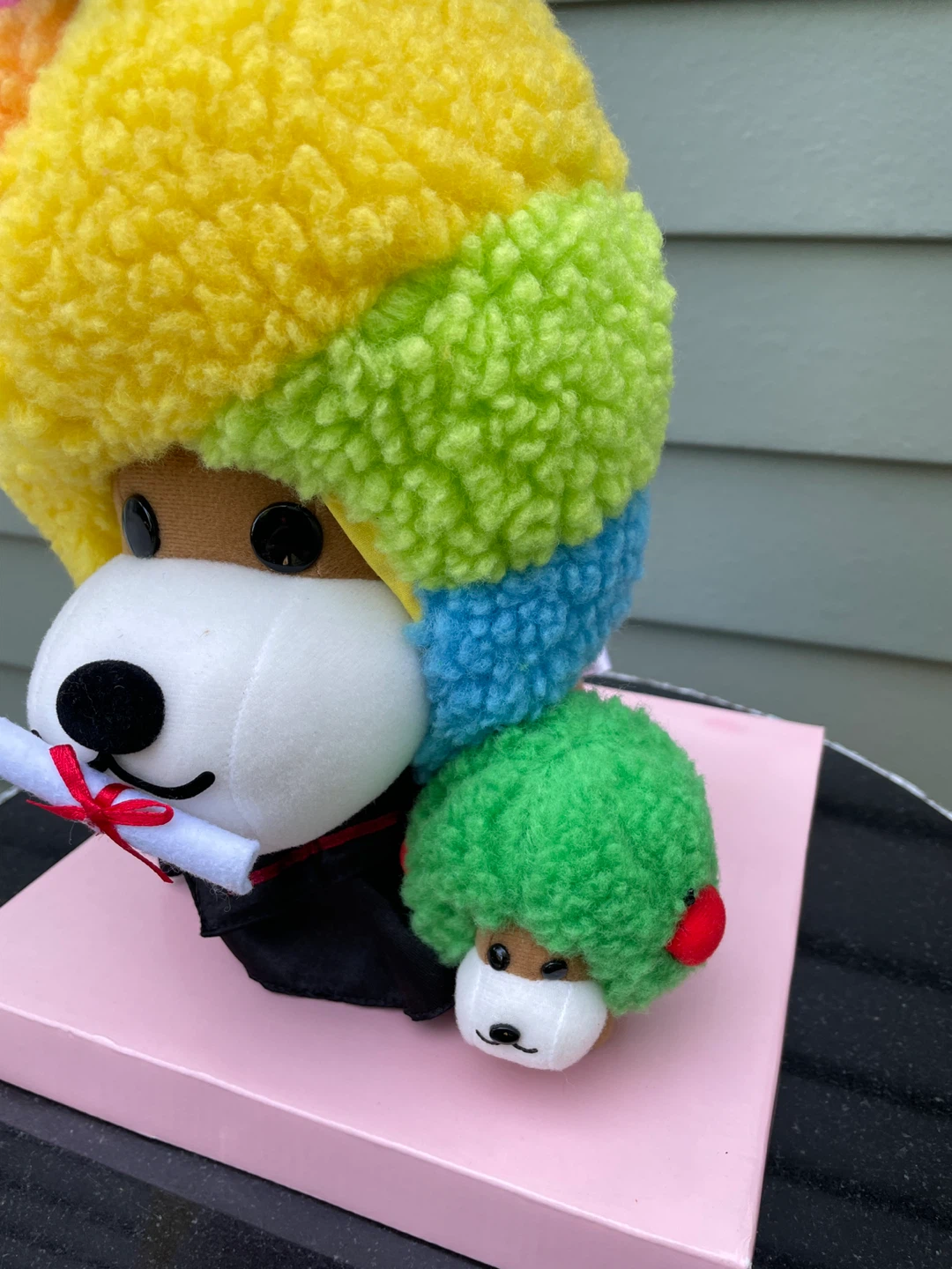Plush Graduation Dog with Rainbow Hat - photo 4