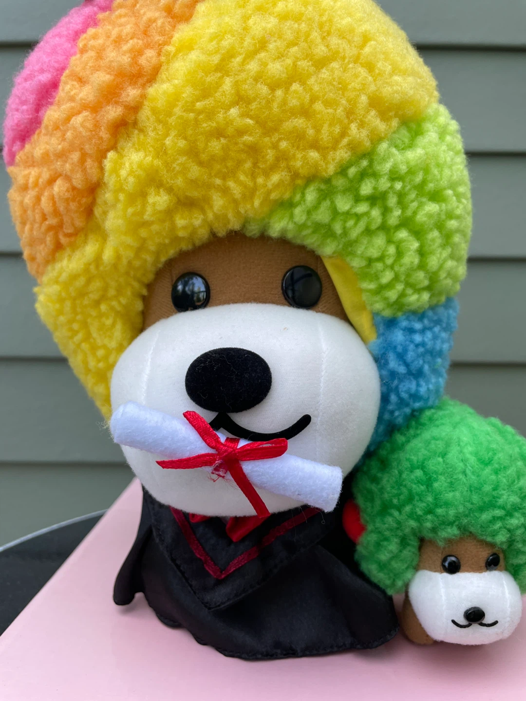Plush Graduation Dog with Rainbow Hat - photo 5