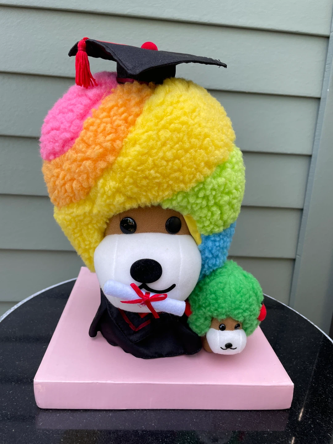 Plush Graduation Dog with Rainbow Hat - photo 2