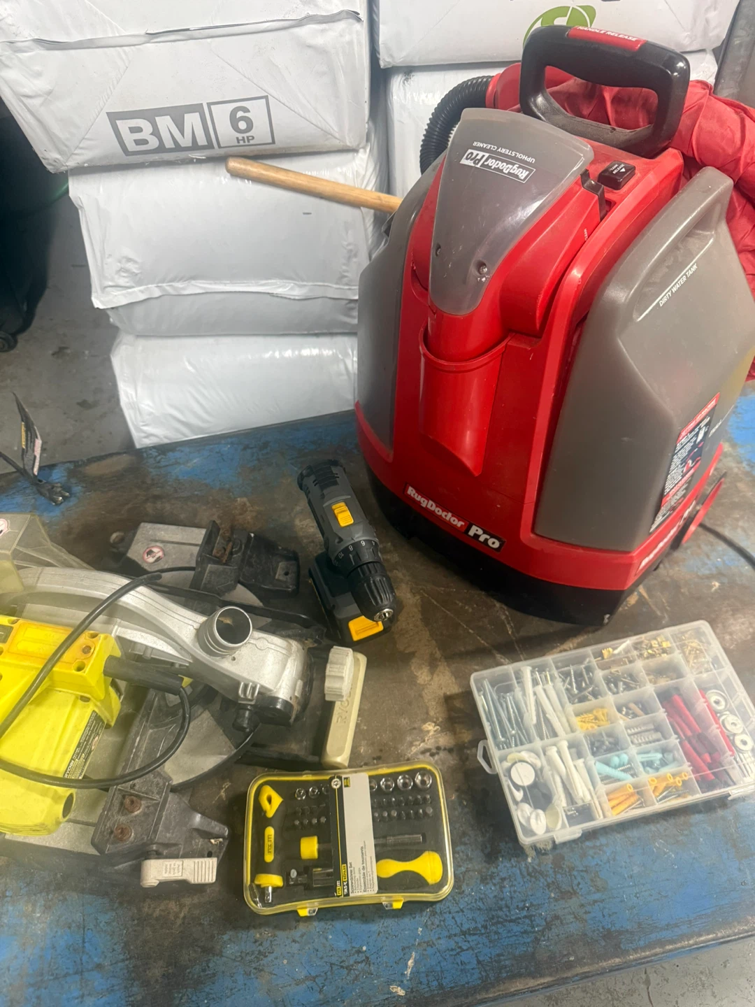 Ryobi Miter Saw and RuggedDog Pro Carpet Cleaner