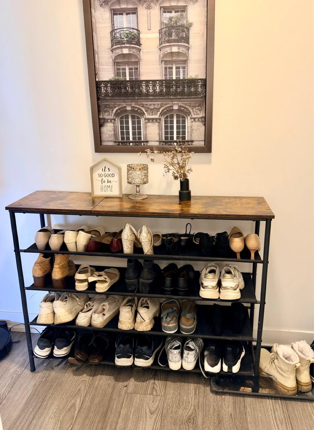 5-Tier Shoe Rack Organizer with Wood Top