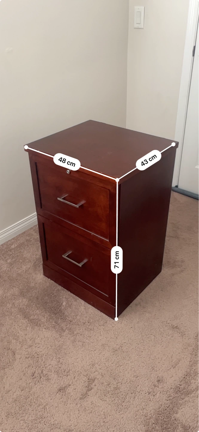 Dark Wood 2-Drawer Filing Cabinet - photo 2