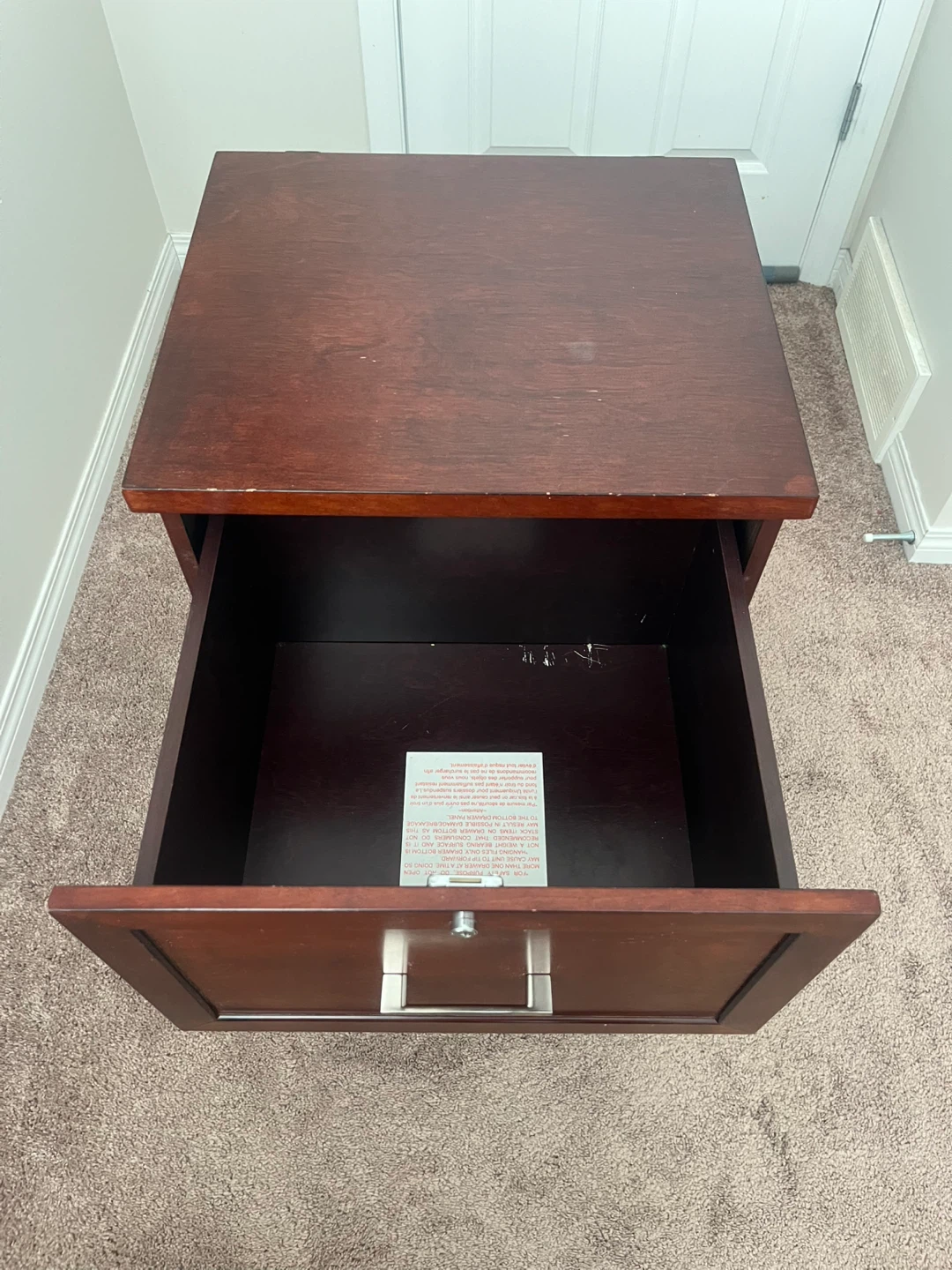 Dark Wood 2-Drawer Filing Cabinet - photo 4