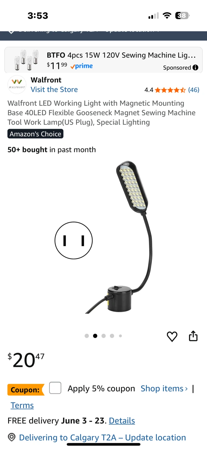 Walfront LED Sewing Machine Light with Magnetic Base - photo 2