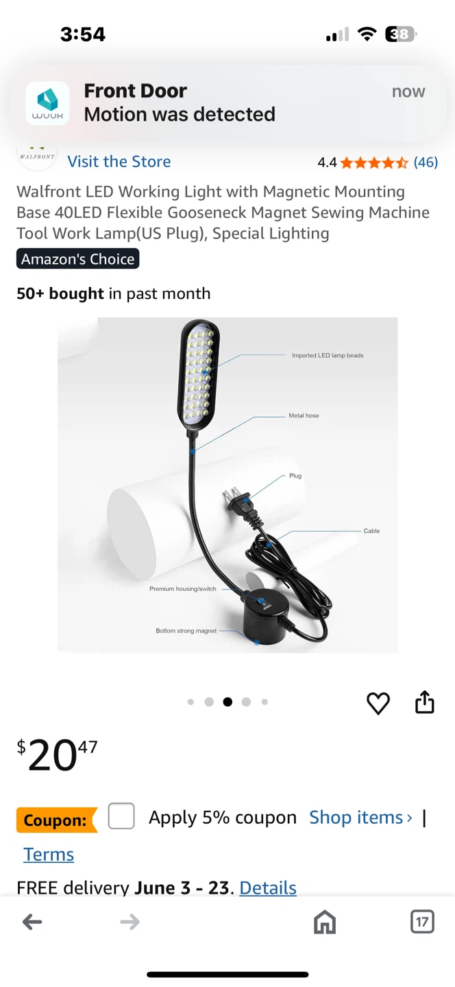 Walfront LED Sewing Machine Light with Magnetic Base - photo 5