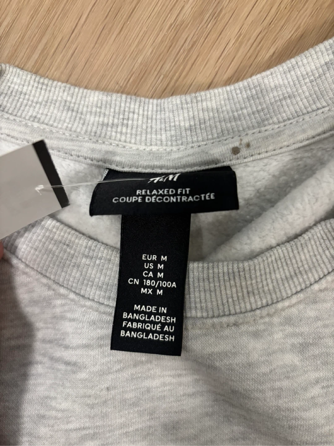 H&M Relaxed Fit Grey Crewneck Sweatshirt - Medium - photo 3