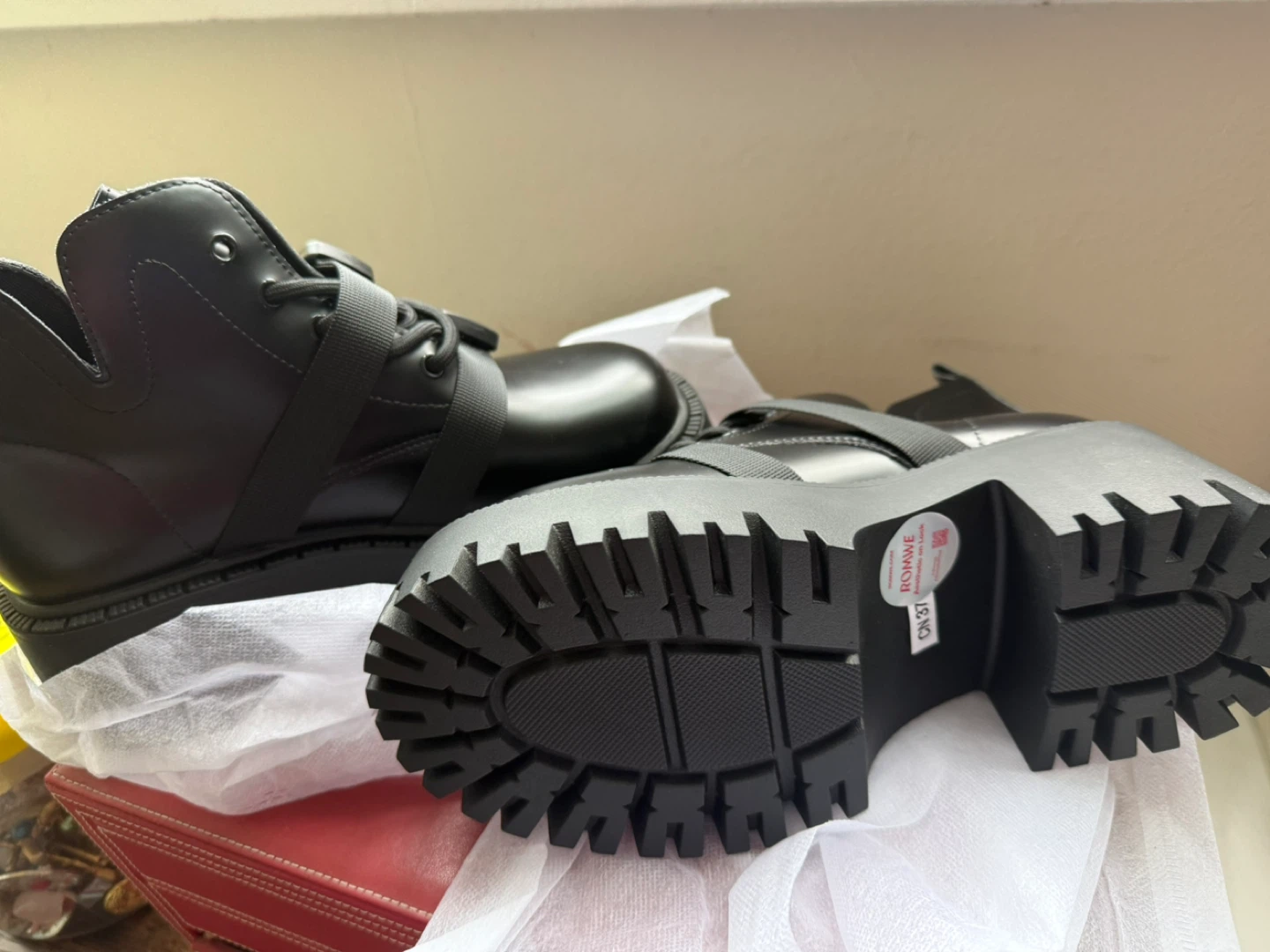 ROMWE Black Chunky Platform Boots CN 37 - photo 2