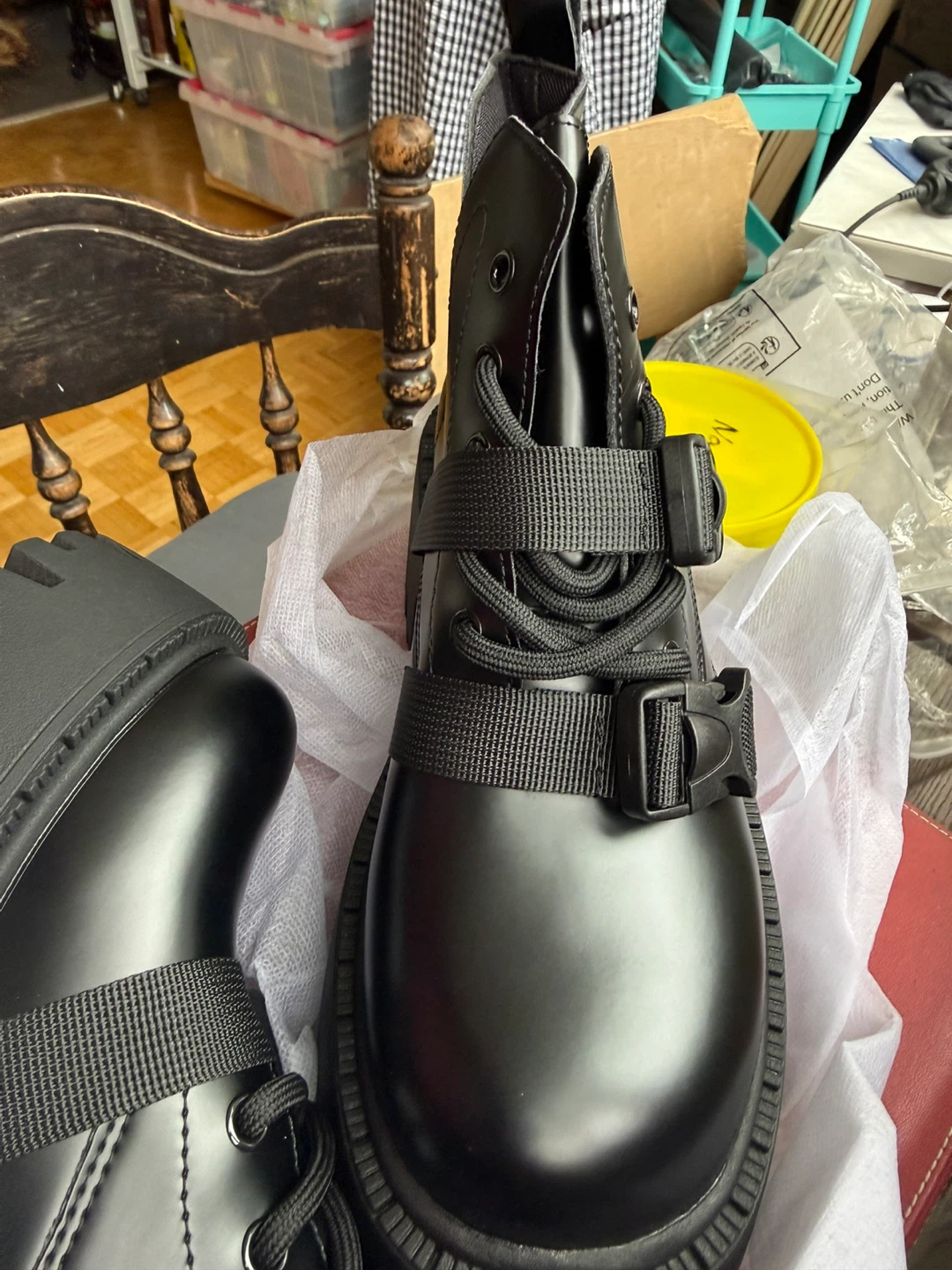 ROMWE Black Chunky Platform Boots CN 37 - photo 4