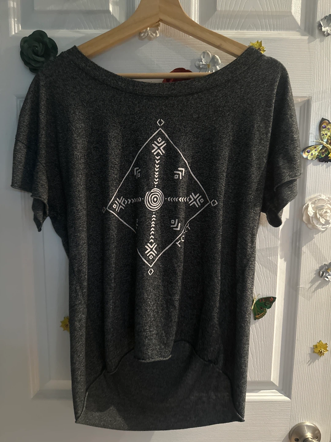 Roxy Dark Grey Graphic T-Shirt X-Large