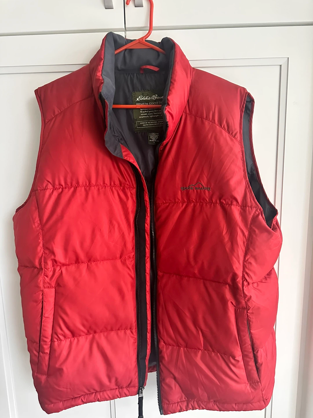 Eddie Bauer Men's Red Premium Goose Down Vest - Size L - photo 3