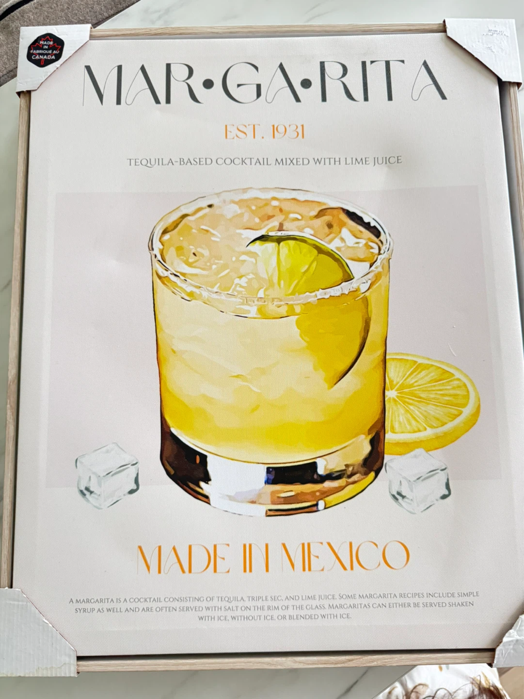 Brand New MARGARITA – Made in Mexico Wall Art 🍋🍸 - photo 4