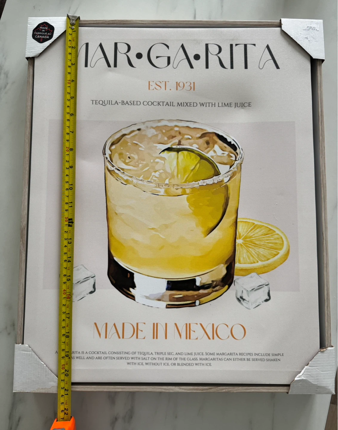 Brand New MARGARITA – Made in Mexico Wall Art 🍋🍸 - photo 3