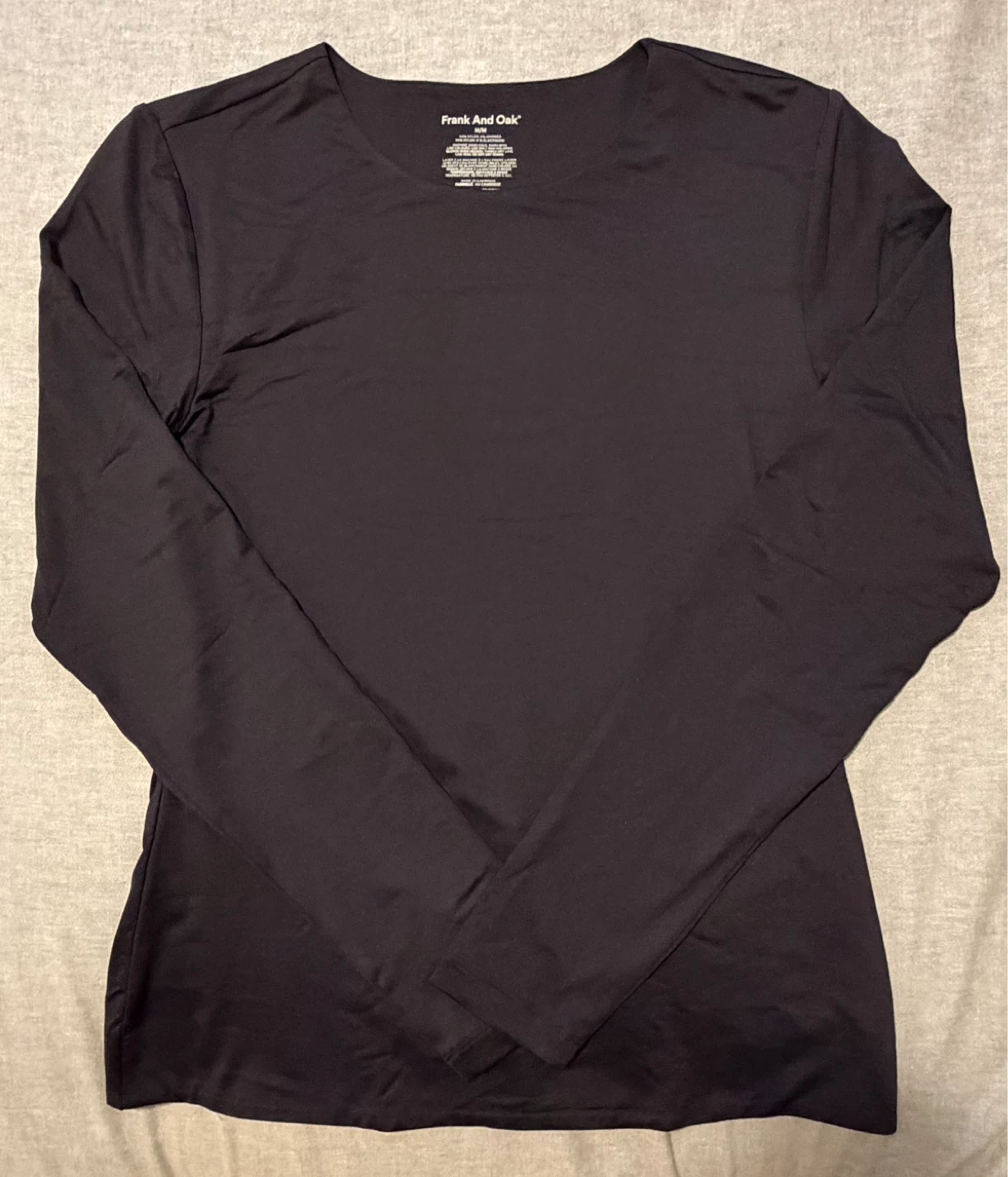 Frank And Oak Black Long Sleeve T-Shirt M/M