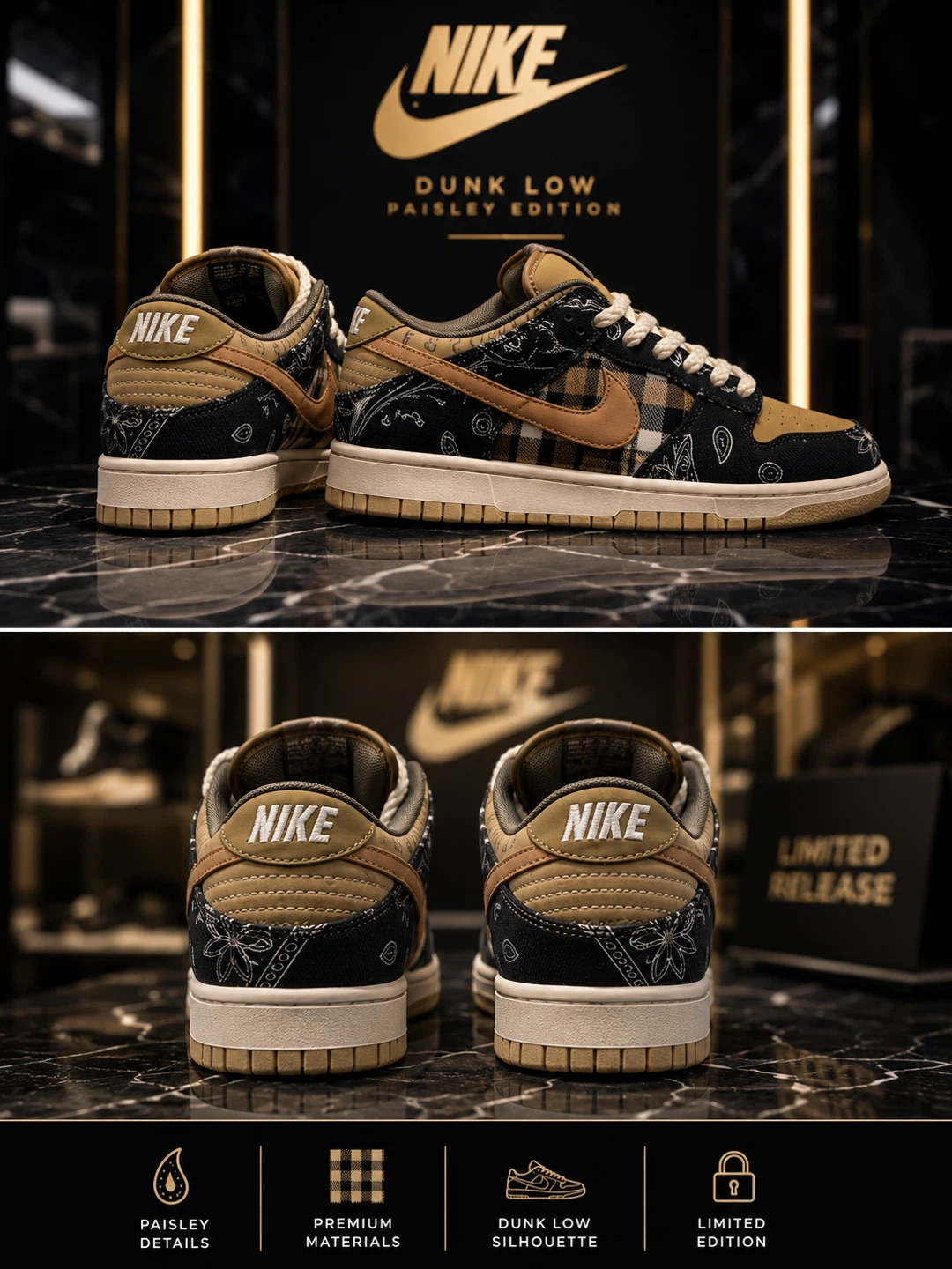 Nike Dunk Low Paisley Edition Sneakers - photo 5
