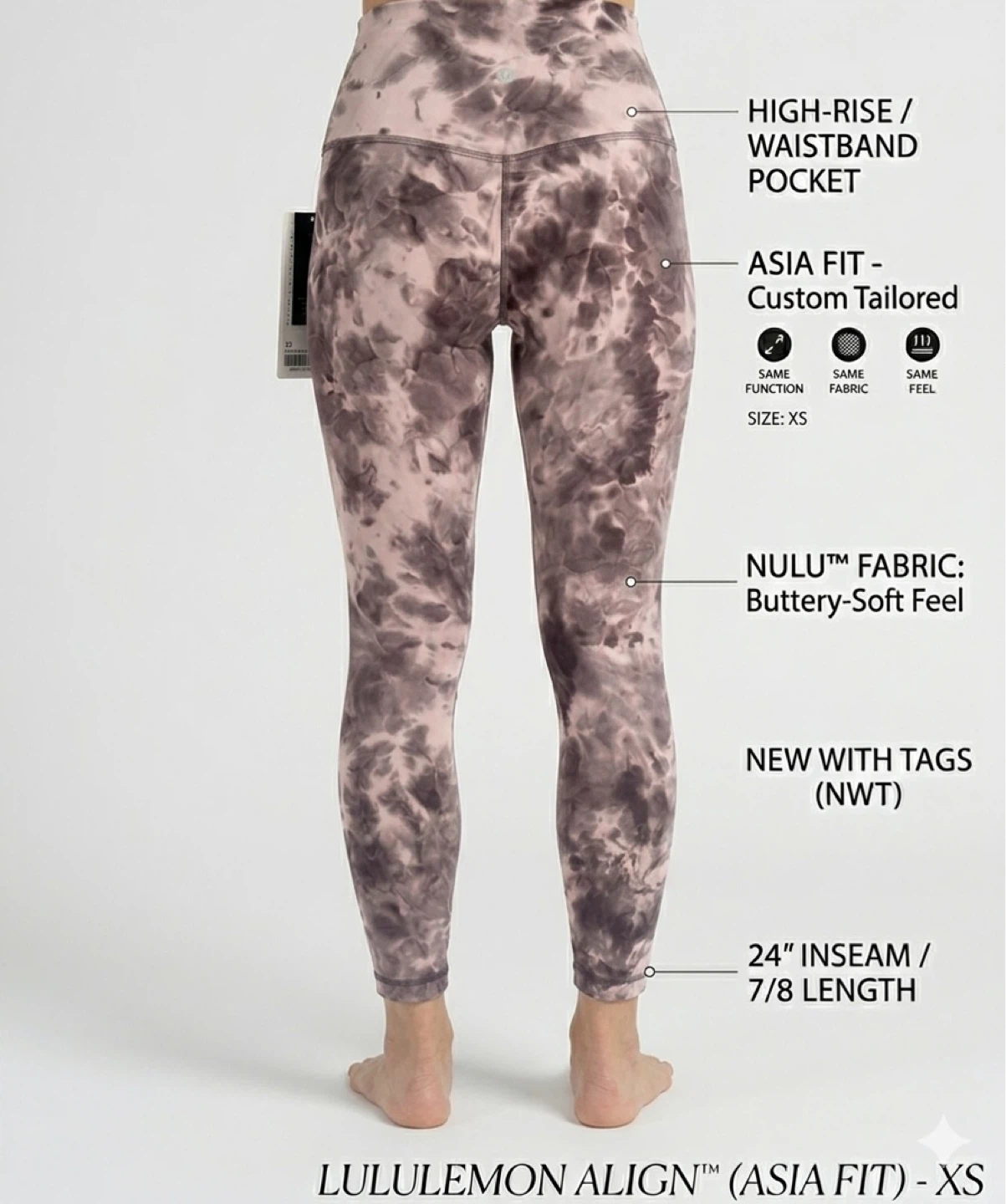 Lululemon Align HR Pant 24" XS Diamond Dye
