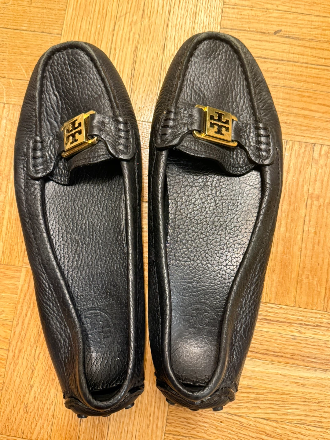 Tory Burch Black Leather Driving Moccasins